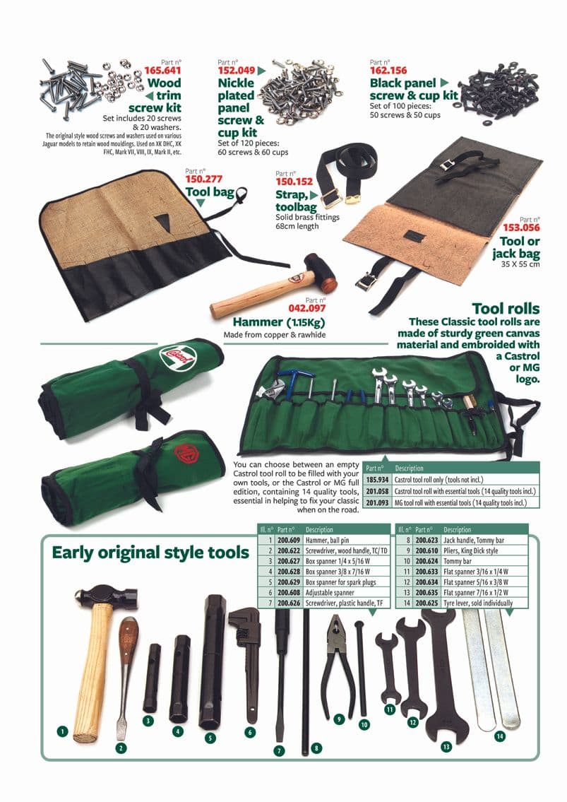 British Parts, Tools & Accessories - General tools - Woodscrews & toolbags - 1