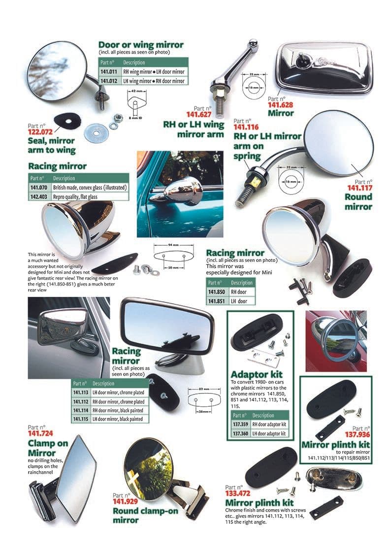 Side mirrors - Speglar - Bil tillbehör och trimmning - Mini 1969-2000 - Side mirrors - 1