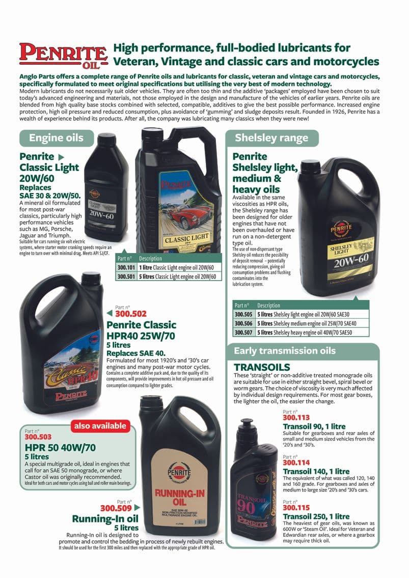 Oils Penrite - Smeermiddelen - Onderhoud & opslag - Austin-Healey Sprite 1958-1964 - Oils Penrite - 1