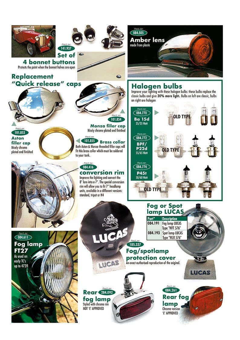 Lamps & accessories - doplňky - Knihy & příslušenství pro řidiče - MGTC 1945-1949 - Lamps & accessories - 1