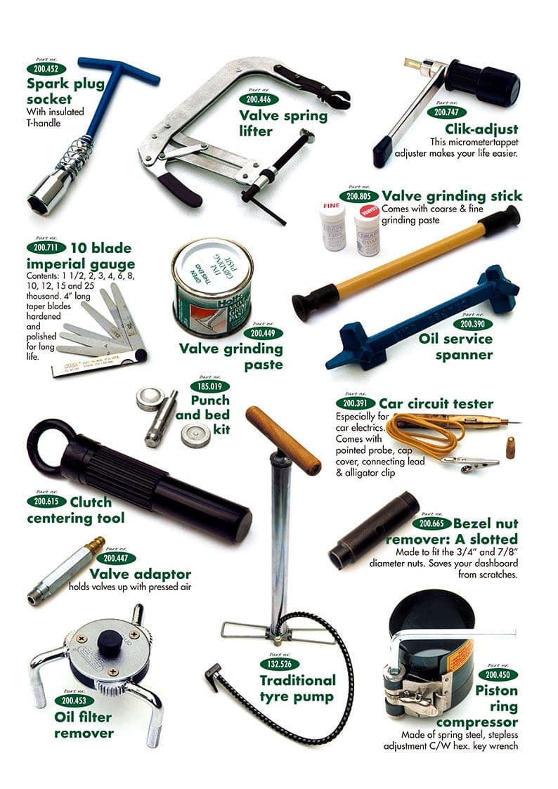 Tools 1 - Korjaus & työkalut - Huolto & säilytys - Austin-Healey Sprite 1958-1964 - Tools 1 - 1