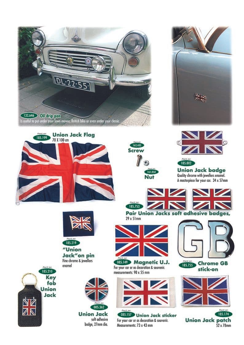 Union Jack accessories - Dekaler ovh emblem - Bil tillbehör och trimmning - Morris Minor 1956-1971 - Union Jack accessories - 1