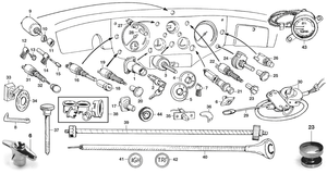 spanningsregelaars, relais, zekeringen - Jaguar XK120-140-150 1949-1961 - Jaguar-Daimler reserveonderdelen - Dashboard switches