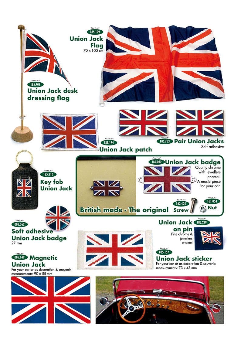 Union Jack accessories - Stylizacja zewnętrzna - Akcesoria I ulepszenia (tuning) - MG Midget 1958-1964 - Union Jack accessories - 1