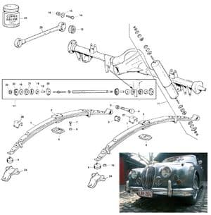 Hinterradaufhängung - Jaguar MKII, 240-340 / Daimler V8 1959-'69 - Jaguar-Daimler ersatzteile - Rear suspension