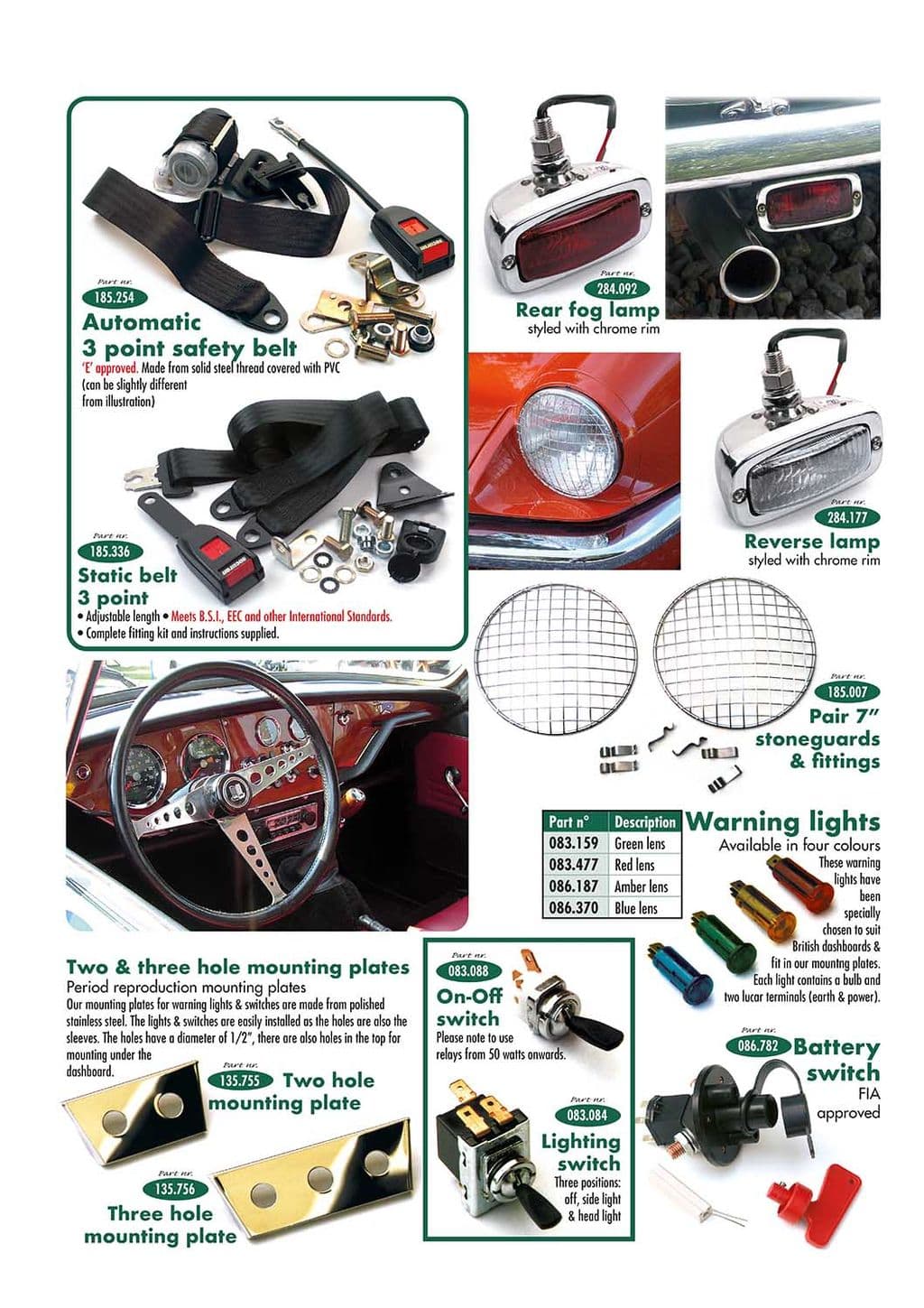 Safety parts & accessories - Sisustan varustelu & tarvikkeet - Viritys & tarvikkeet - Triumph GT6 MKI-III 1966-1973 - Safety parts & accessories - 1