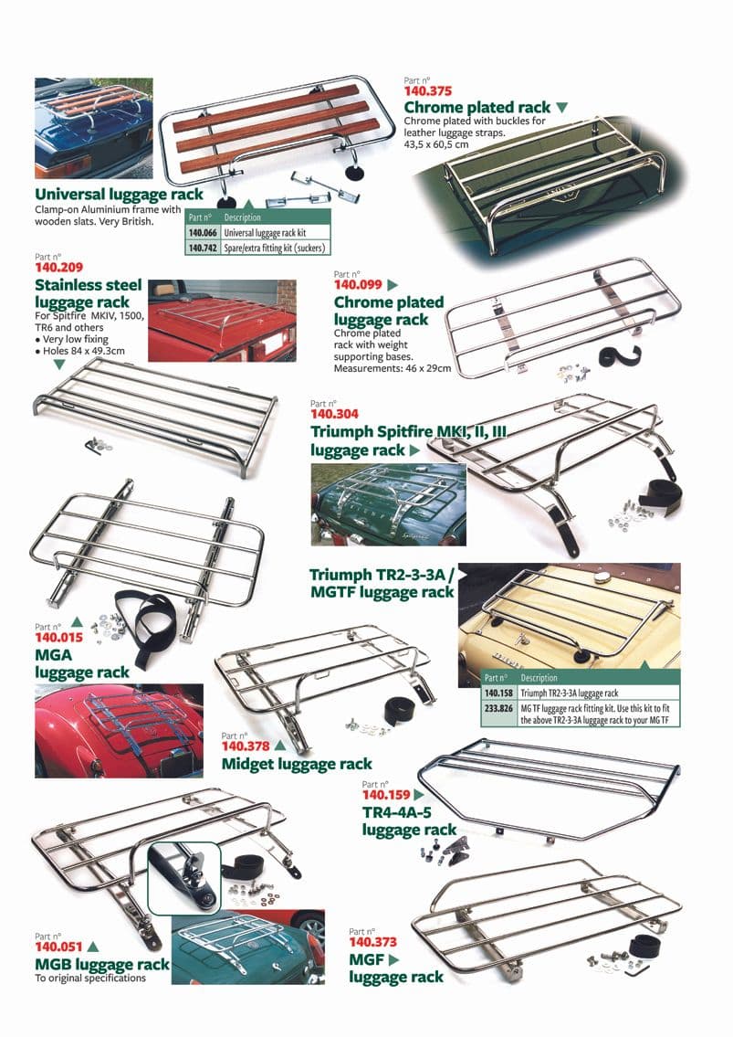 Luggage racks - Tavaratelineet - Viritys & tarvikkeet - Jaguar XK120-140-150 1949-1961 - Luggage racks - 1