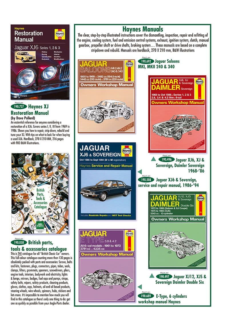 Manuals - Manuels - Librairie & accessoires du pilote - Jaguar MKII, 240-340 / Daimler V8 1959-'69 - Manuals - 1
