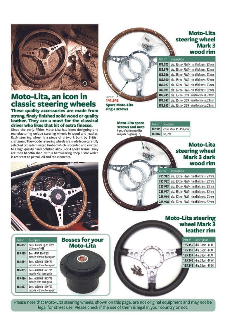 Steering wheels - Volants - Auto suspension, direction et pneu - MGB 1962-1980 - Steering wheels - 1