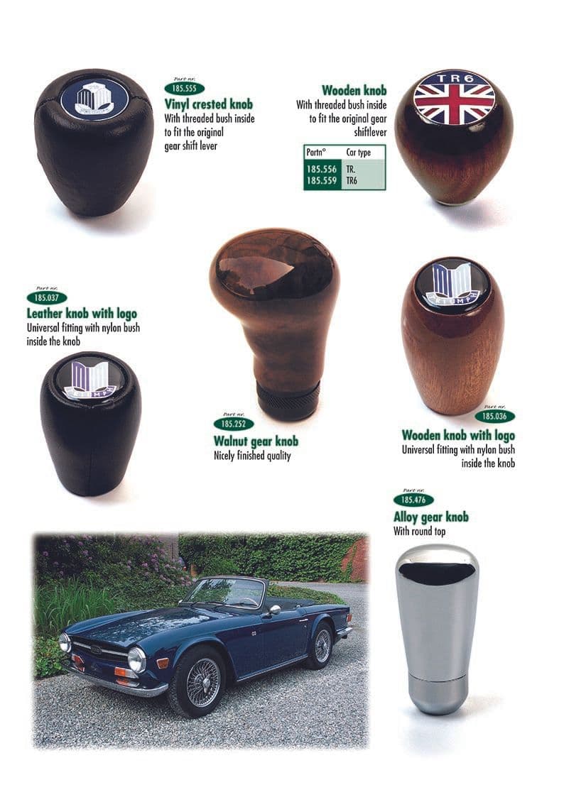 Gear lever knobs - Styling interieur - Accessoires & tuning - Triumph TR5-250-6 1967-'76 - Gear lever knobs - 1