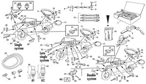 Slangar, ledningar och rör - Austin-Healey Sprite 1964-80 - Austin-Healey reservdelar - Brake hoses and lines