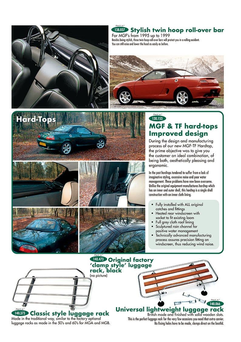 Hard tops & luggage racks - Yttre Styling - Bil tillbehör och trimmning - MGF-TF 1996-2005 - Hard tops & luggage racks - 1