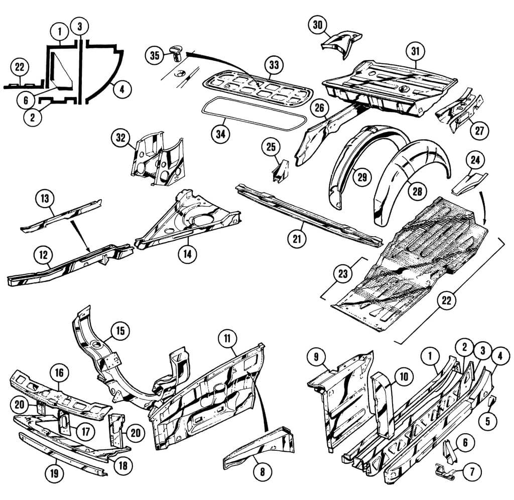 MGC 1967-1969 - Subframes & mounts | Webshop Anglo Parts - 1