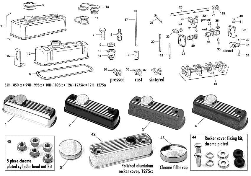 Mini 1969-2000 - Rocker arms | Webshop Anglo Parts - Rockers & covers - 1