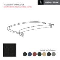 HOOD COVER, INTERTIA REAL SEAT BELTS ON WHEEL ARCHES, PVC, BEIGE / MGB - 401.935BEIGE