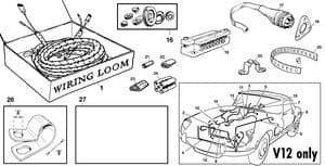 spanningsregelaars, relais, zekeringen - Jaguar E-type 3.8 - 4.2 - 5.3 V12 1961-1974 - Jaguar-Daimler reserveonderdelen - Wiring & cables
