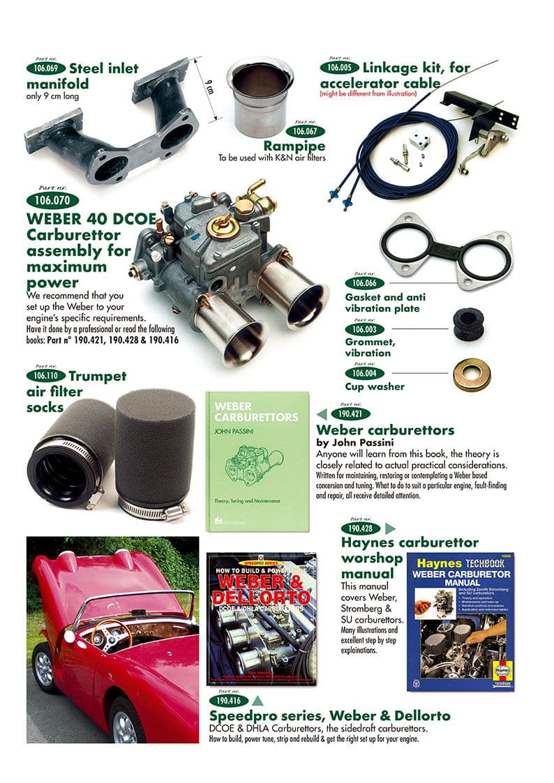 Weber carburettors - Engine tuning - Accesories & tuning - Austin-Healey Sprite 1958-1964 - Weber carburettors - 1