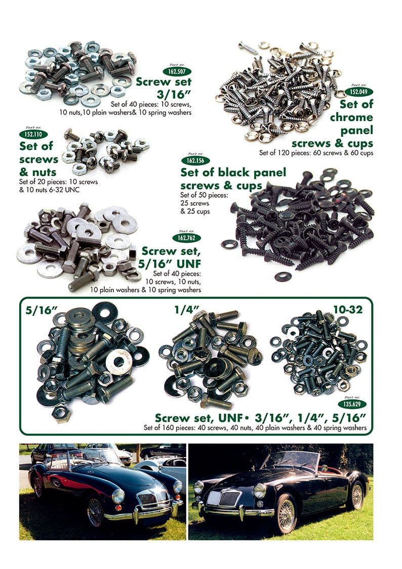 Screw kits - taller y herramientas - Mantenimiento y almacenamiento - Jaguar XJ6-12 / Daimler Sovereign, D6 1968-'92 - Screw kits - 1