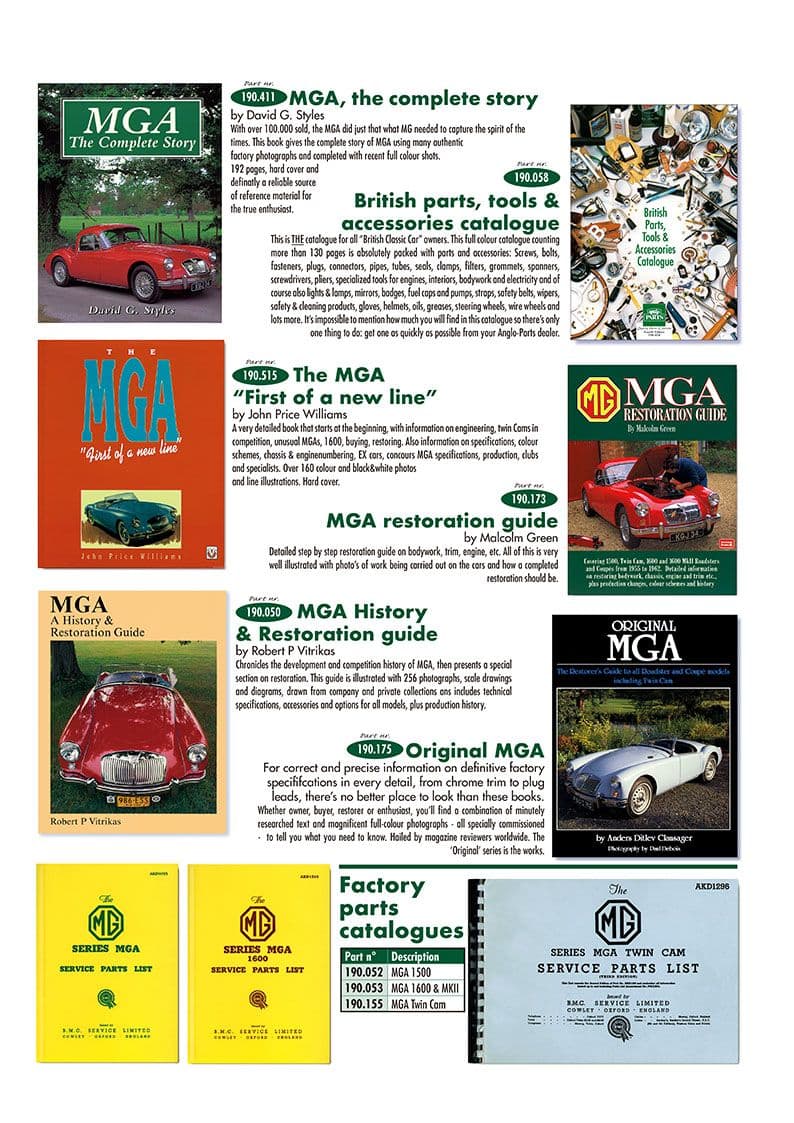 MGA 1955-1962 - Catalogi (Anglo Parts) | Webshop Anglo Parts - 1