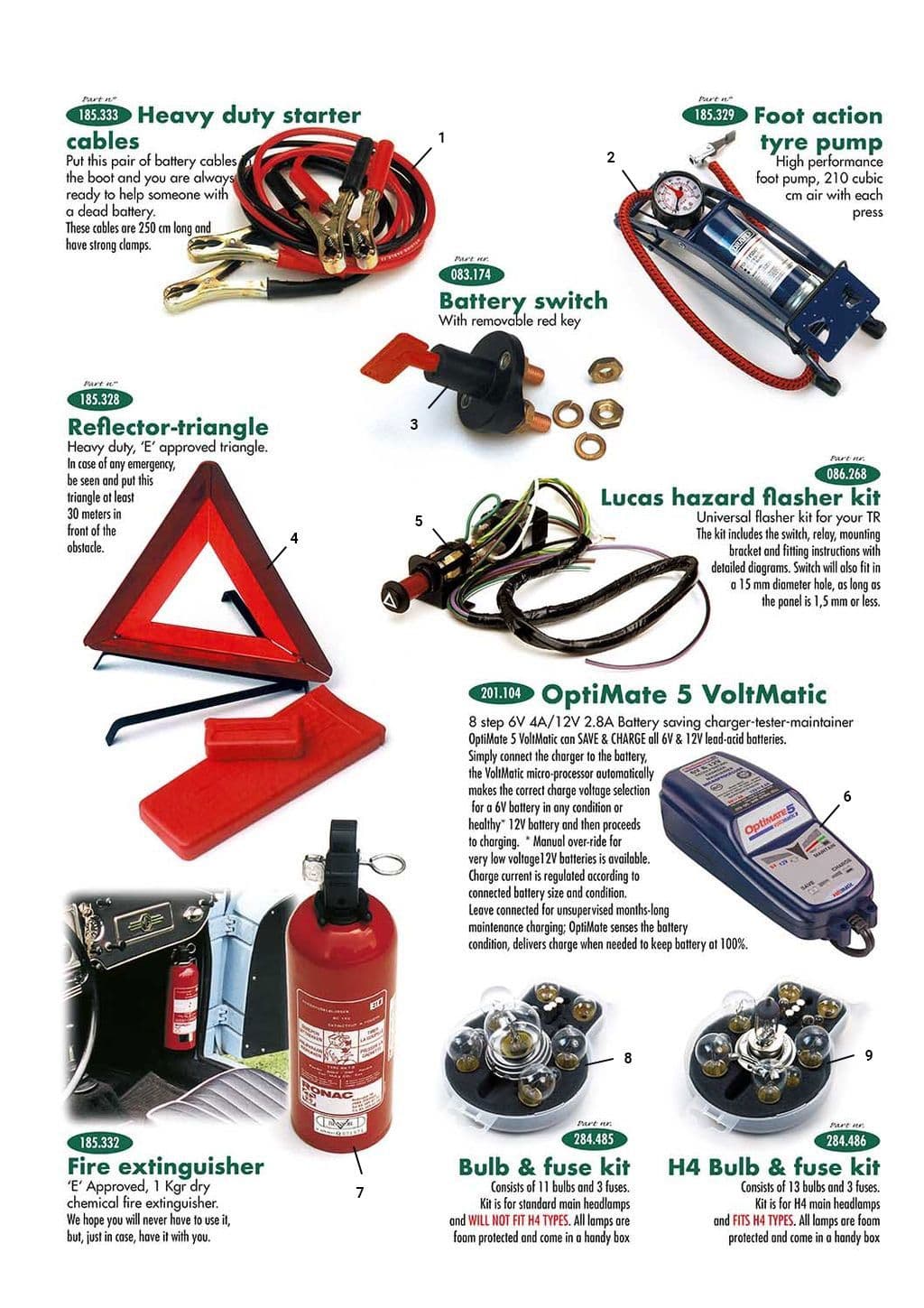 Practical accessories - Safety parts - Maintenance & storage - Triumph GT6 MKI-III 1966-1973 - Practical accessories - 1