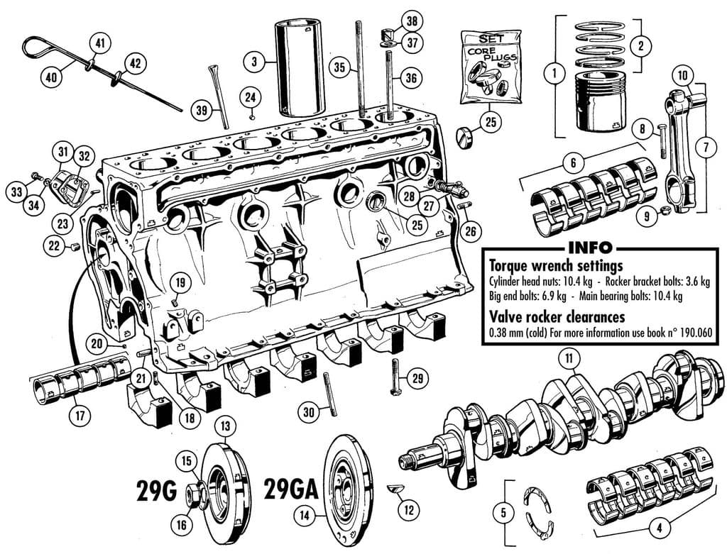 MGC 1967-1969 - Zuigers, pistons en drijfstangen - 1