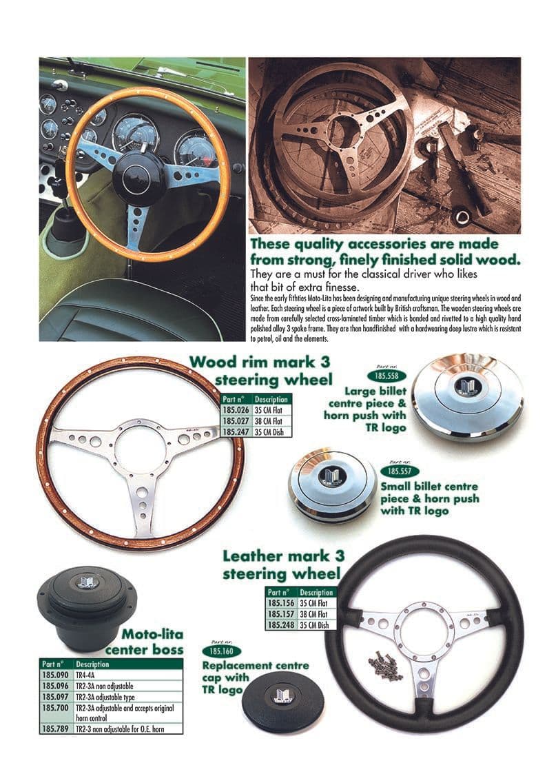 Steering wheels - Rattar - Auto hjul, fjädring och styrning - Triumph TR2-3-3A-4-4A 1953-1967 - Steering wheels - 1