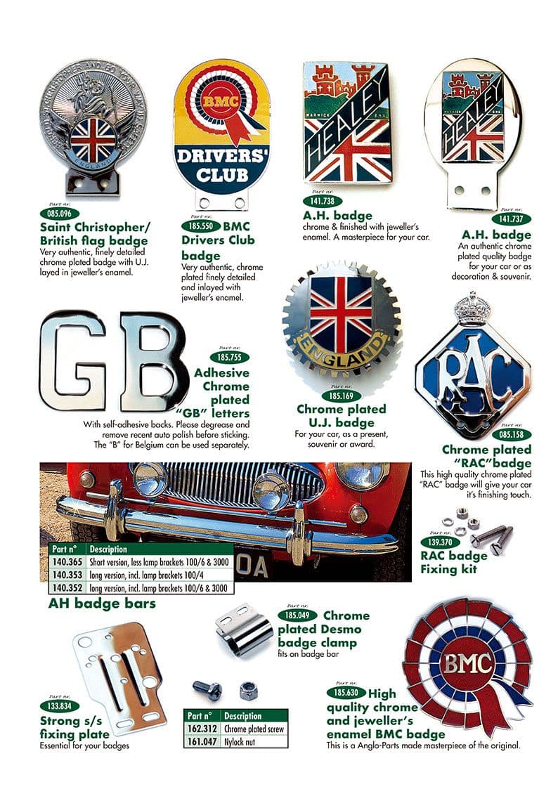 Badges - Style exterieur - Accessoires & améliorations - Austin Healey 100-4/6 & 3000 1953-1968 - Badges - 1