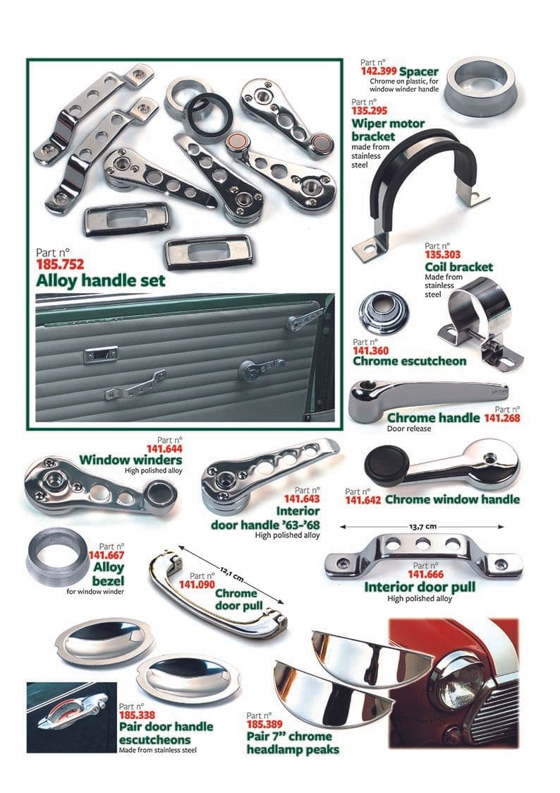 Chrome &stainless parts 2 - accesorios - Libros y accesorios conductor - Mini 1969-2000 - Chrome &stainless parts 2 - 1