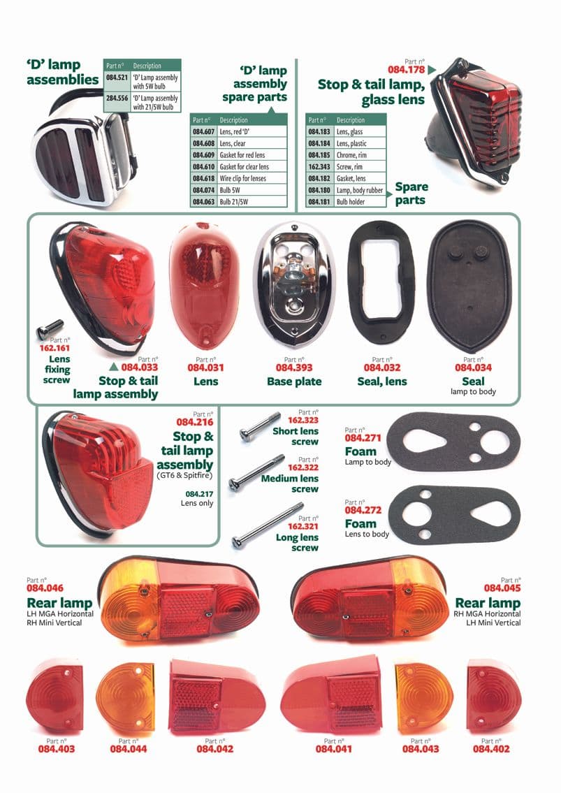 British Parts, Tools & Accessories - Lamps & fittings - Stop & tail lamps - 1