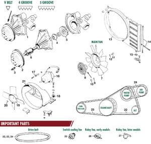 Radiators 6 cil - Jaguar XJS - Jaguar-Daimler reserveonderdelen - Waterpumps & fan 6 cyl