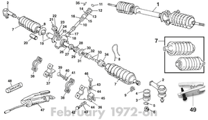 Styrning - Austin-Healey Sprite 1964-80 - Austin-Healey reservdelar - Steering Feb 1972-on