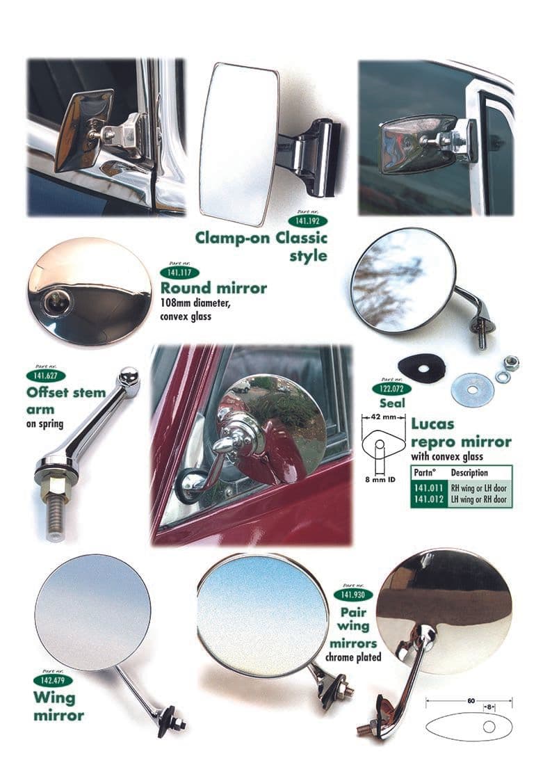 Mirrors - Speglar - Bil tillbehör och trimmning - Morris Minor 1956-1971 - Mirrors - 1