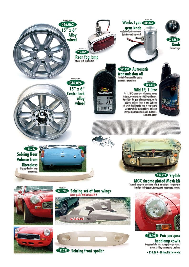 Wheels & styling - Fälg och tillbehör - Auto hjul, fjädring och styrning - MGC 1967-1969 - Wheels & styling - 1