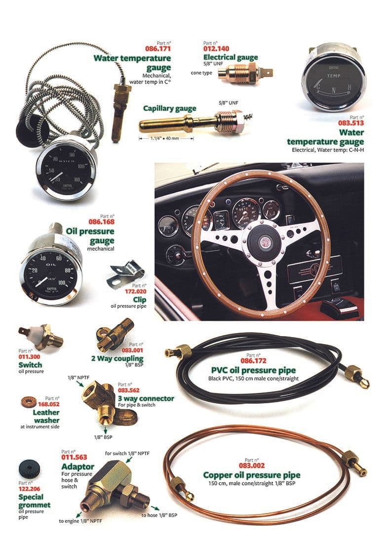 MGB 1962-1980 - Gauges & dial kits | Webshop Anglo Parts - Gauges, pipes & adaptors - 1