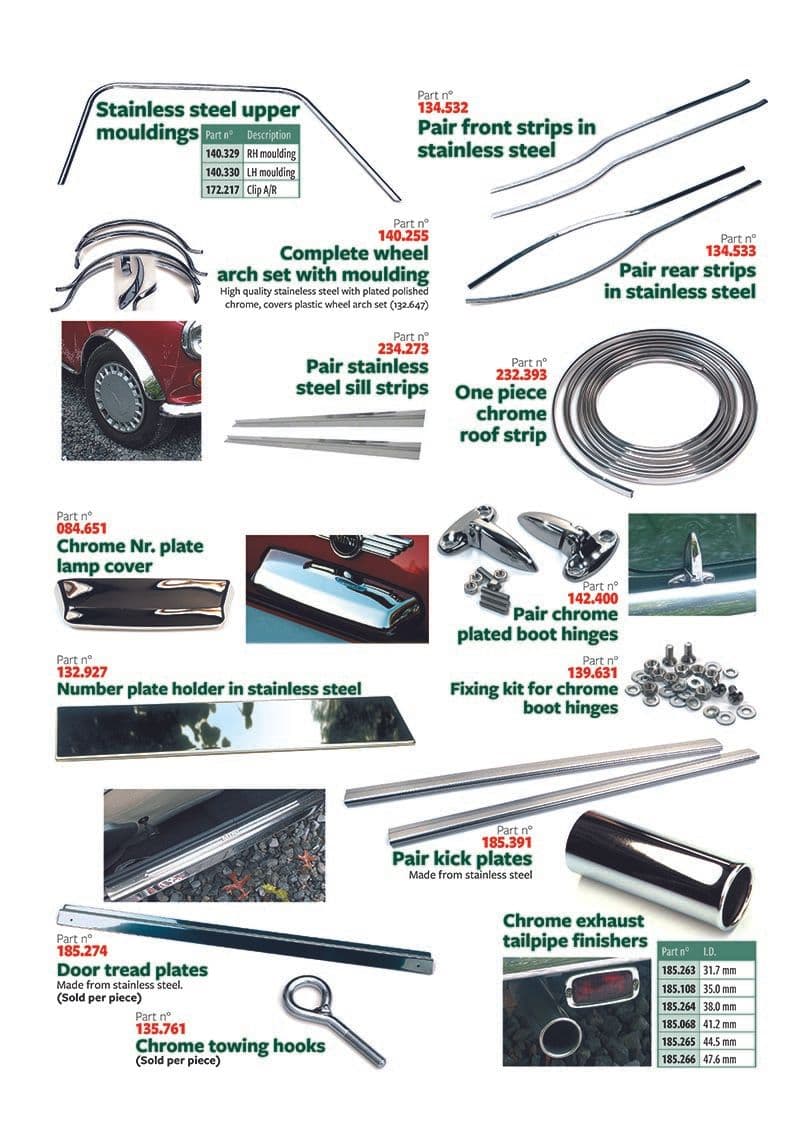 Strips and mouldings - Stylizacja zewnętrzna - Akcesoria I ulepszenia (tuning) - Mini 1969-2000 - Strips and mouldings - 1