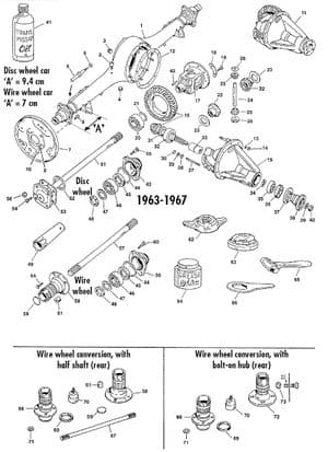 Differentieel & achteras - MGB 1962-1980 - MG reserveonderdelen - Rear axle banjo type