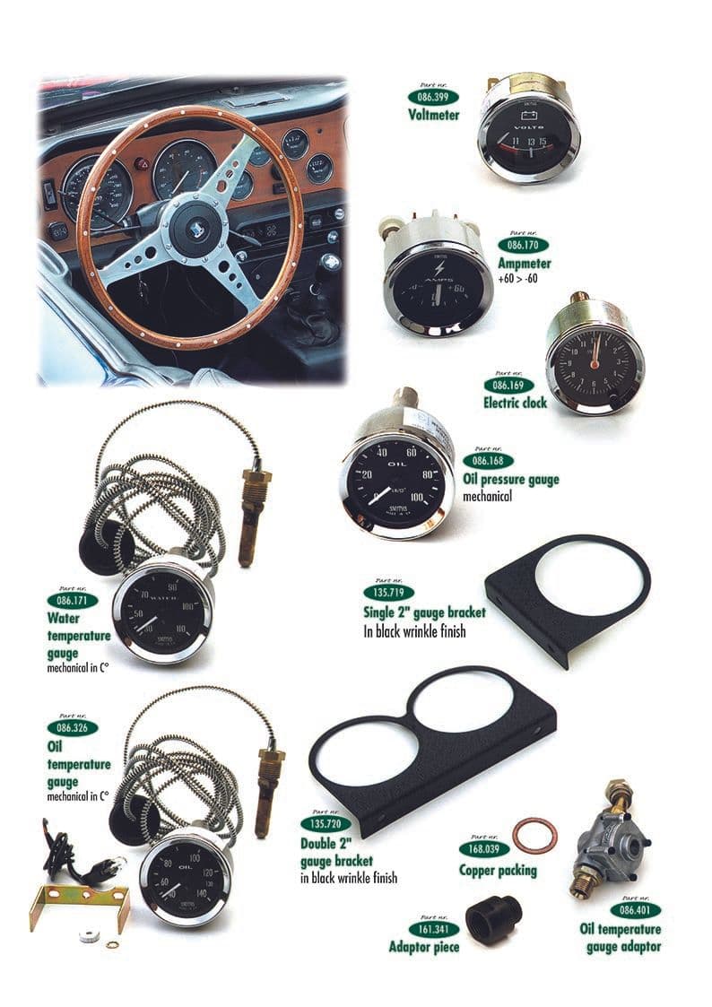 Triumph TR5-250-6 1967-'76 - Clocks | Webshop Anglo Parts - Instruments - 1