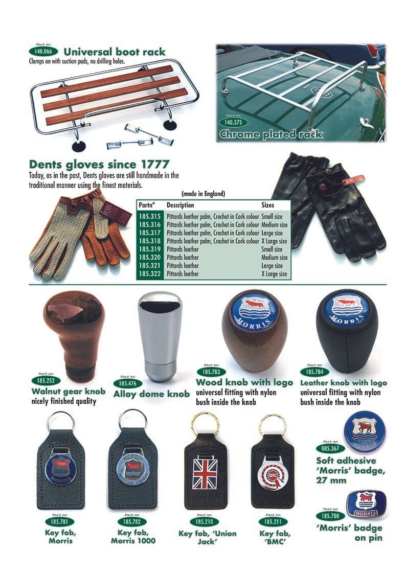 Luggage racks, key fobs - Accessories - Books & Driver accessories - Morris Minor 1956-1971 - Luggage racks, key fobs - 1