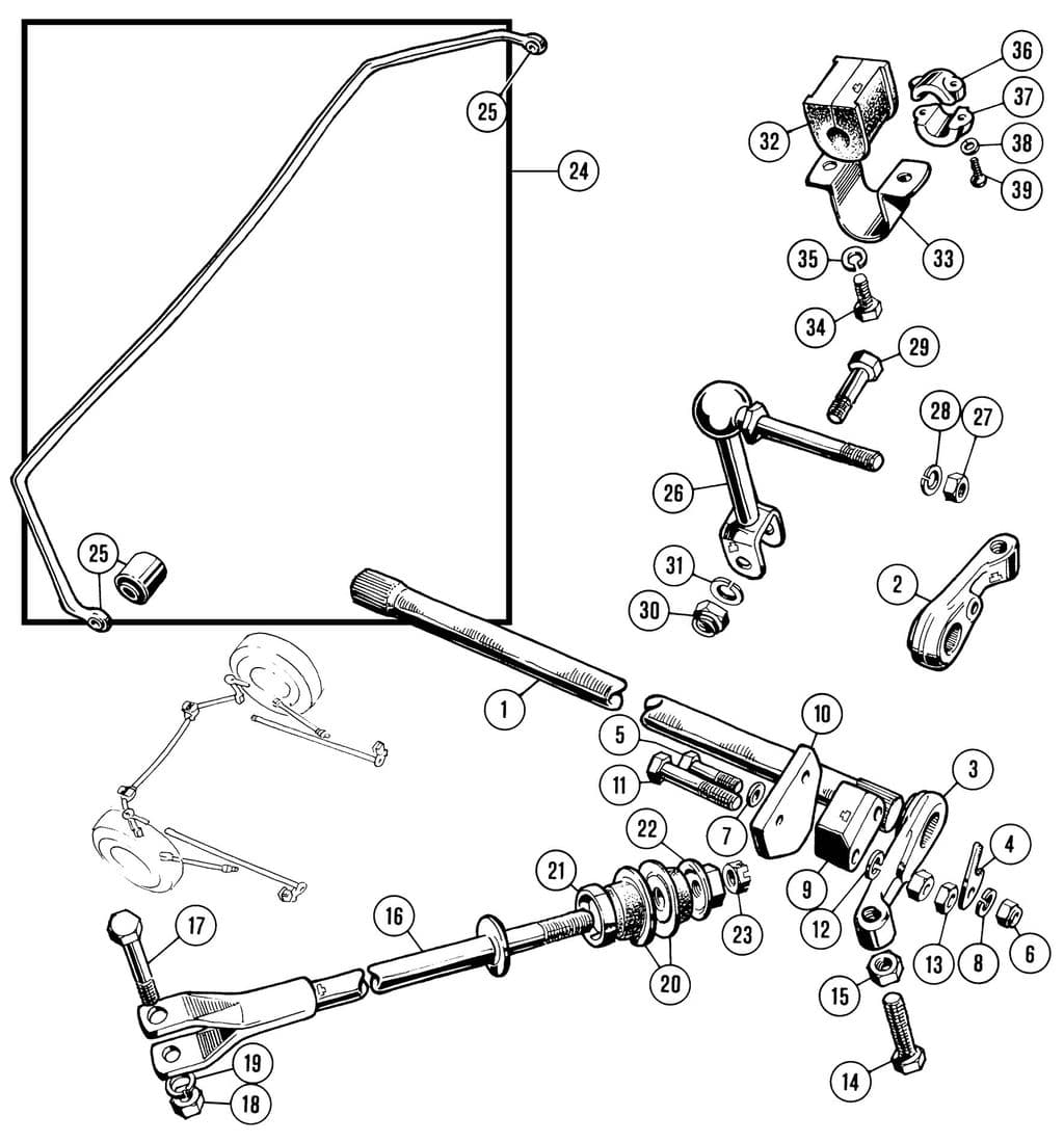 MGC 1967-1969 - Anti-Roll/sway bars | Webshop Anglo Parts - Front suspension 2 - 1