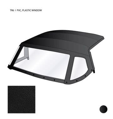 HOOD COMPLETE, PLASTIC WINDOW, PVC, BLACK/ TR6, 1969-1976 - Triumph TR5-250-6 1967-'76