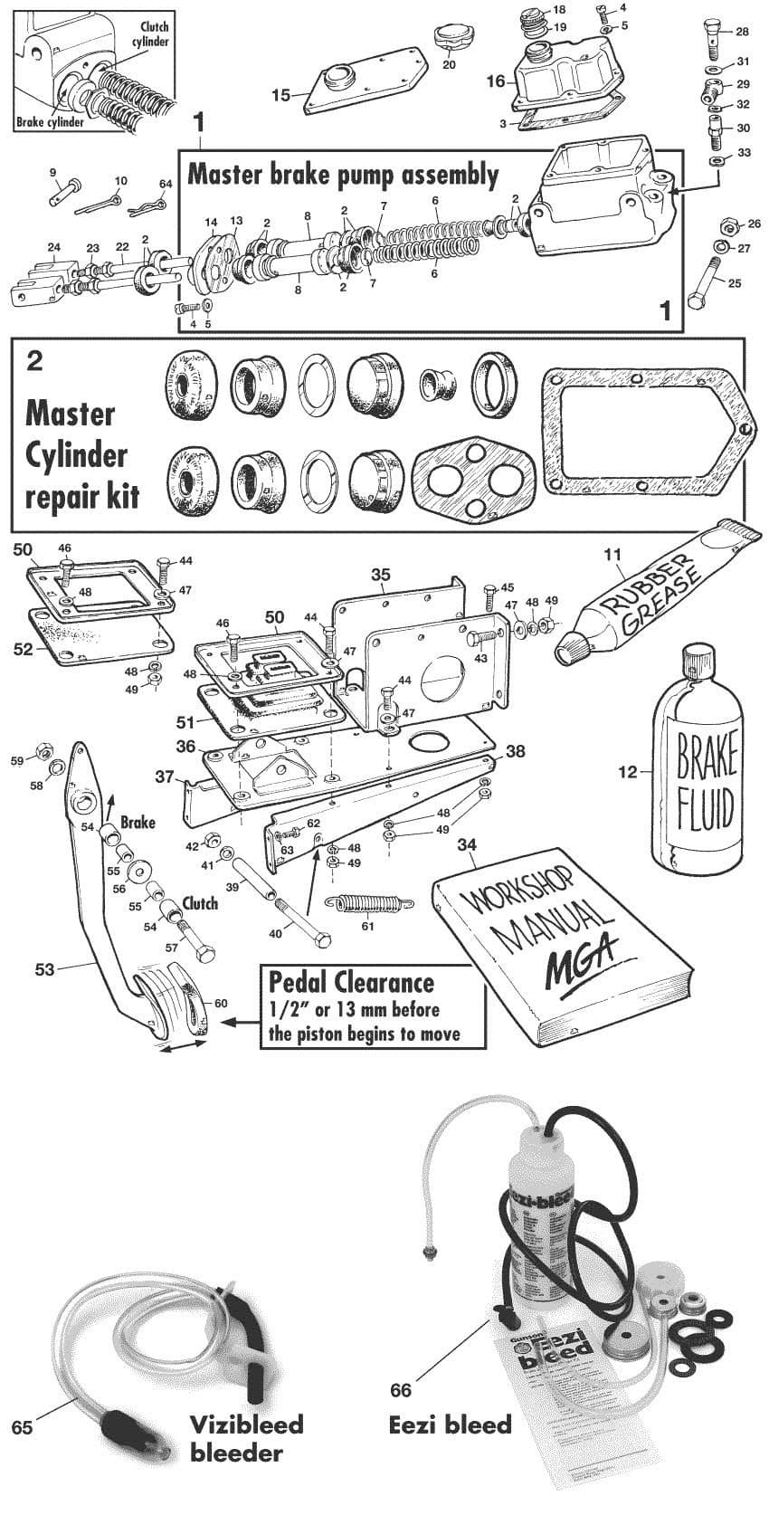 MGA 1955-1962 - Master cylinders | Webshop Anglo Parts - Master brake pump - 1