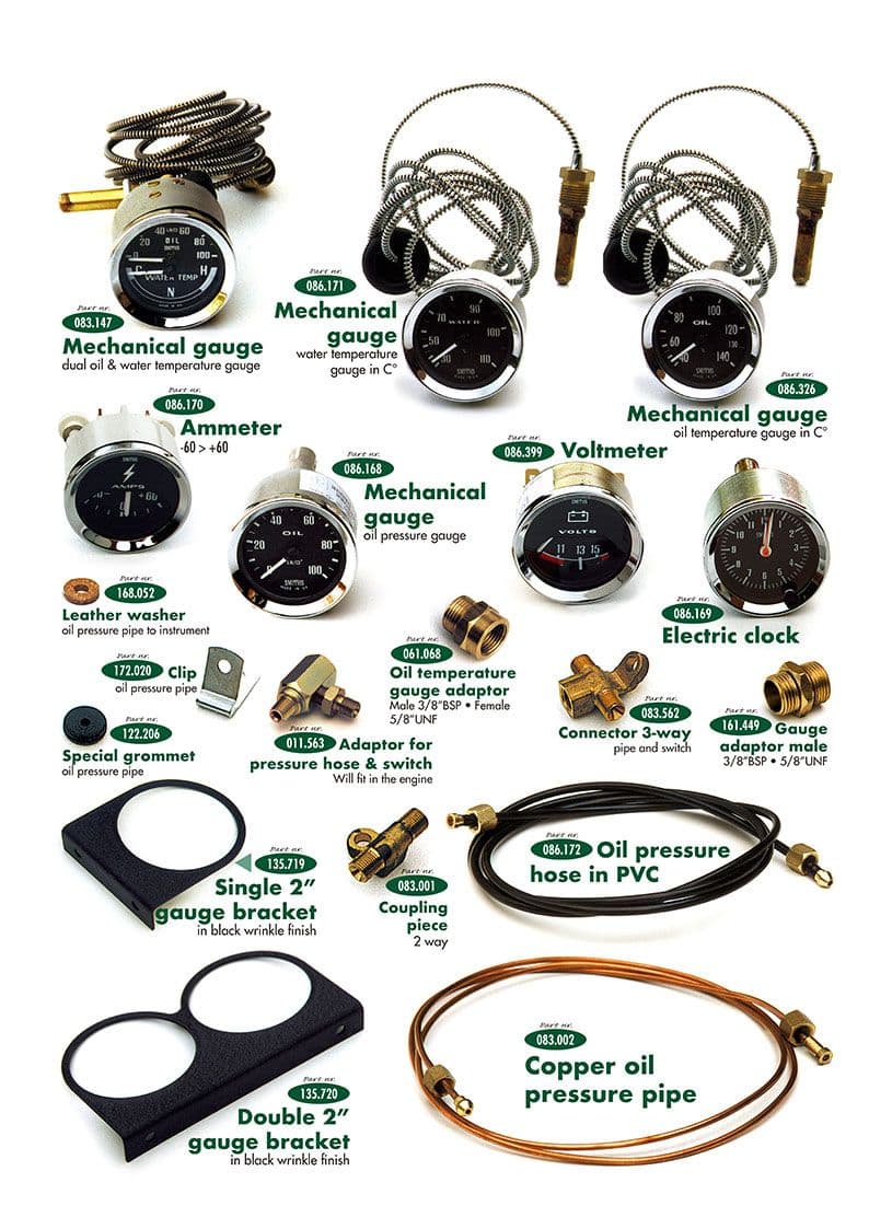 Instruments - Stylizacja wewnętrzna - Akcesoria I ulepszenia (tuning) - Austin Healey 100-4/6 & 3000 1953-1968 - Instruments - 1