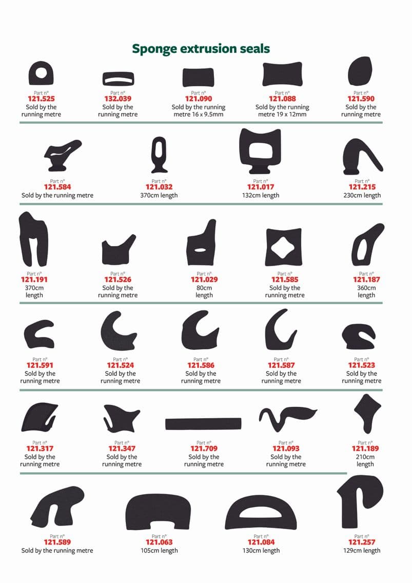 British Parts, Tools & Accessories - Bumpers & rubbing strips - Sponge extrusion seals - 1