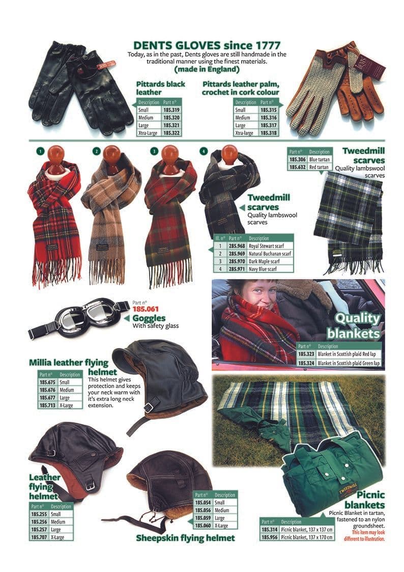 MGB 1962-1980 - 手袋、スカーフ、帽子、... | Webshop Anglo Parts - 1