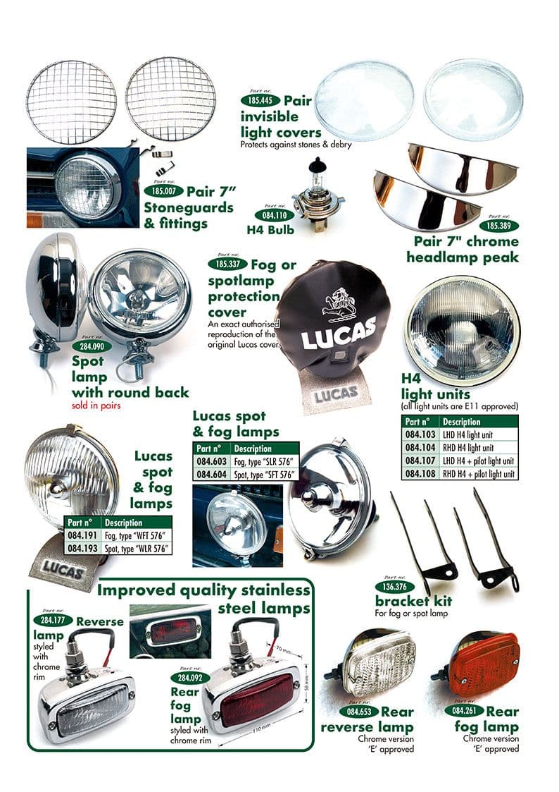 Competition lamps - Styling exterieur - Accessoires & tuning - Austin Healey 100-4/6 & 3000 1953-1968 - Competition lamps - 1