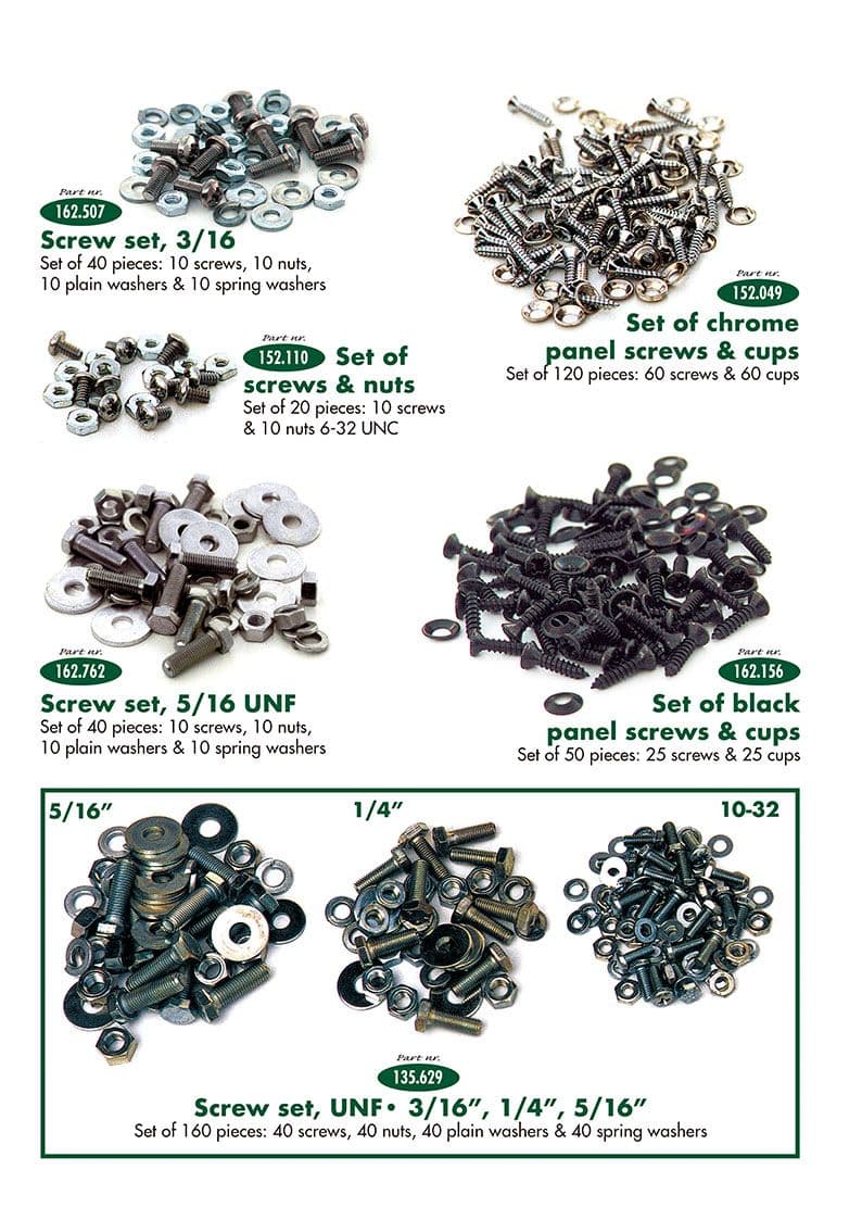 Screw kits - Workshop & Tools - Maintenance & storage - Jaguar E-type 3.8 - 4.2 - 5.3 V12 1961-1974 - Screw kits - 1