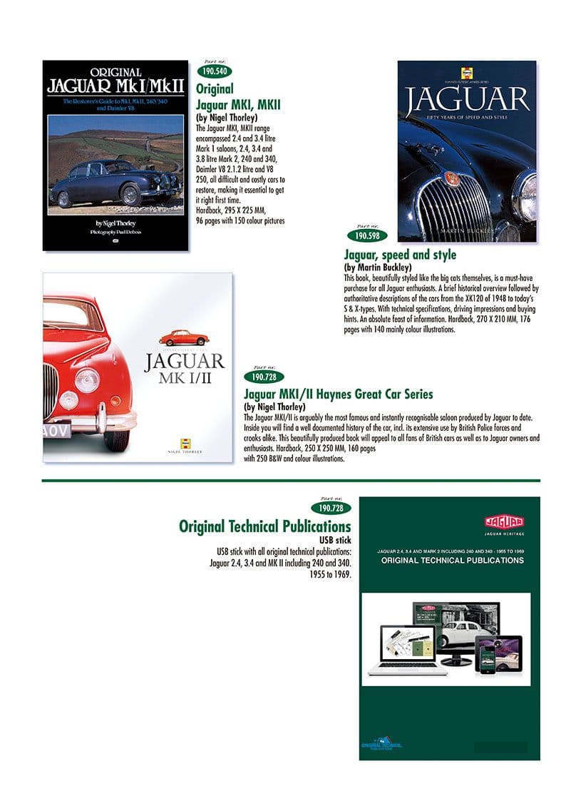 Books - knihy - Knihy & příslušenství pro řidiče - Jaguar MKII, 240-340 / Daimler V8 1959-'69 - Books - 1