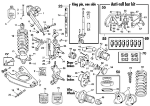 Vorderradaufhängung - Austin-Healey Sprite 1958-1964 - Austin-Healey ersatzteile - Front suspension