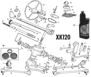 Stuurinrichting - Jaguar XK120-140-150 1949-1961 - Jaguar-Daimler reserveonderdelen - Steering XK120