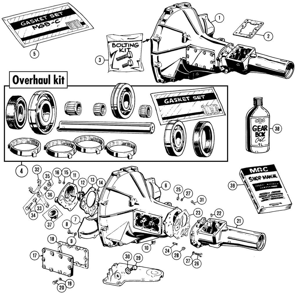 MGC 1967-1969 - Versnellingsbakken & onderdelen - 1